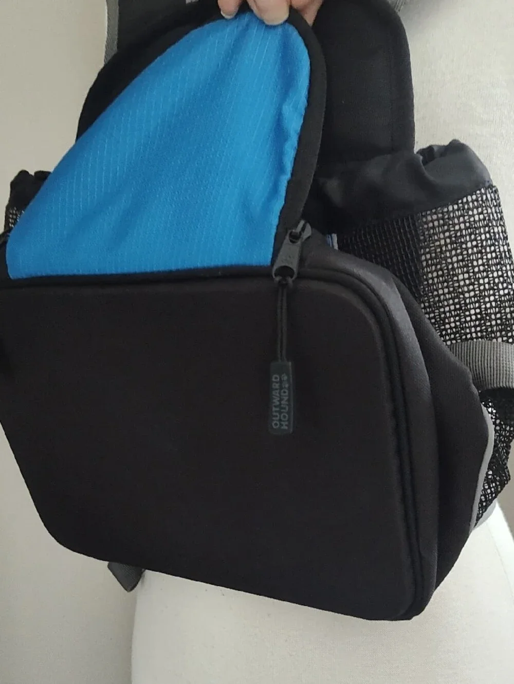 Outward Hound Blue and Black Hands-Free Front/ Back Pet Carrier With Padded Seat